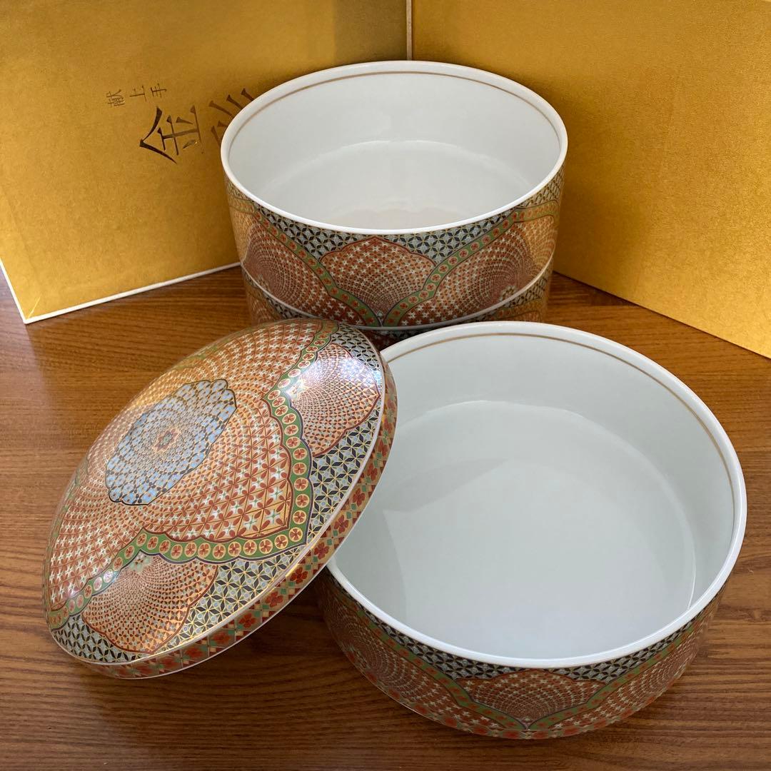 陶器製 3段重箱 多色使い