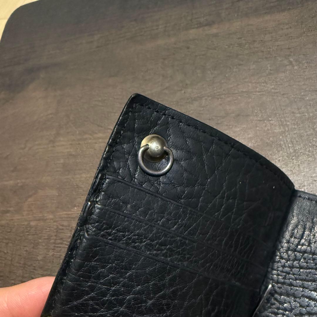 ugo cacciatori マネークリップウォレット　本革　シボ