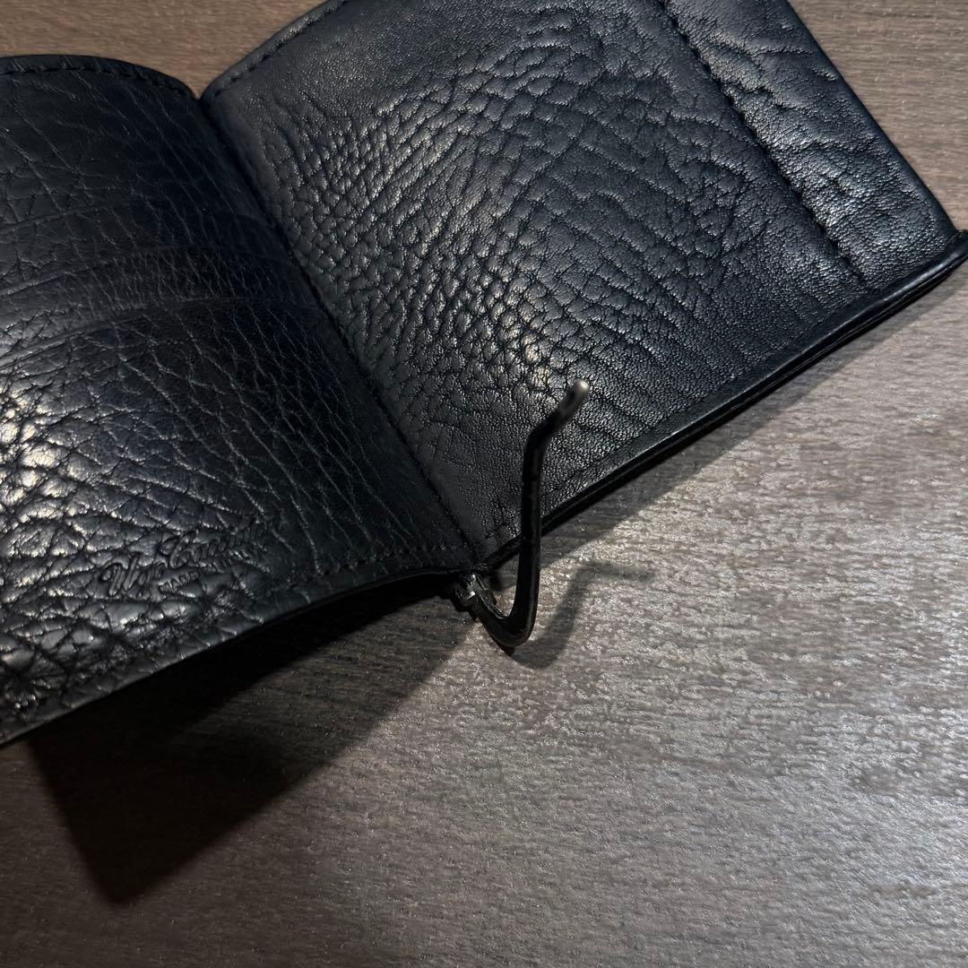 ugo cacciatori マネークリップウォレット　本革　シボ