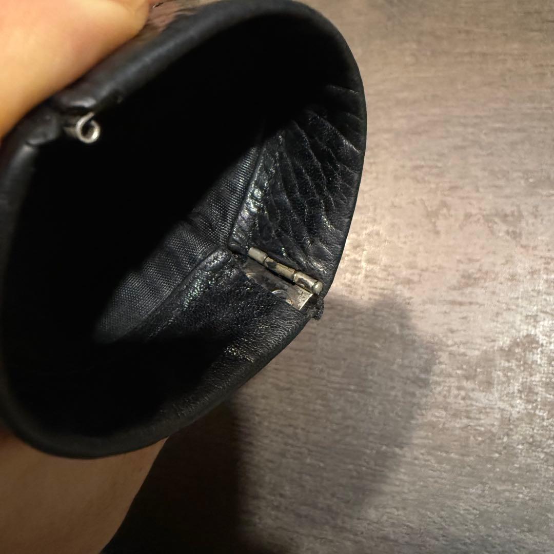 ugo cacciatori マネークリップウォレット　本革　シボ