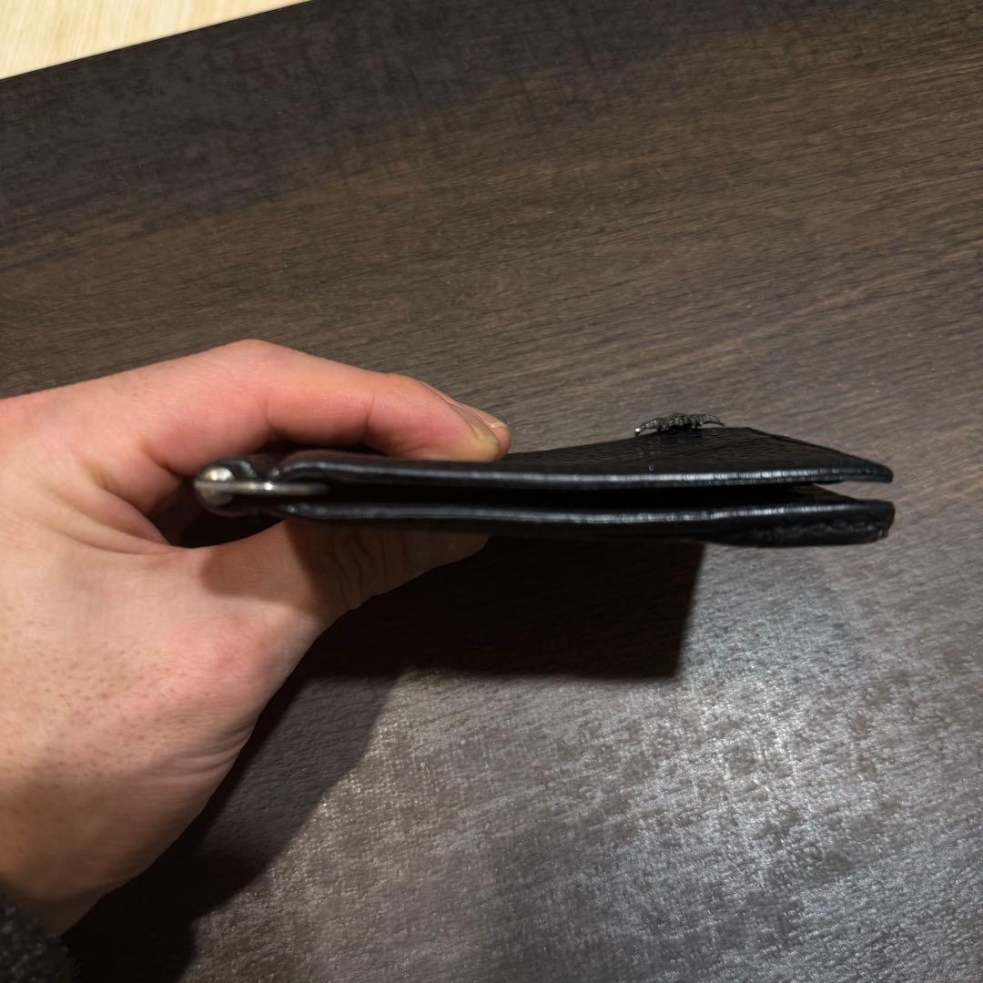 ugo cacciatori マネークリップウォレット　本革　シボ