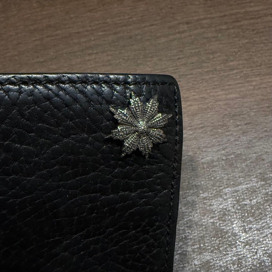 ugo cacciatori マネークリップウォレット　本革　シボ