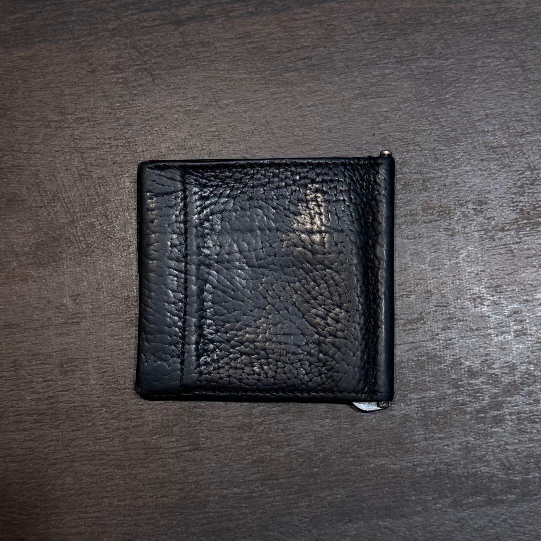 ugo cacciatori マネークリップウォレット　本革　シボ