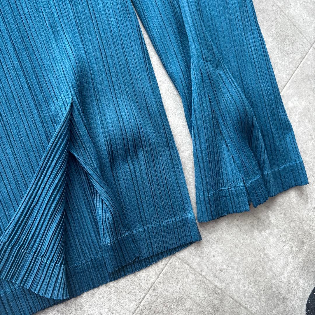 PLEATS PLEASE プリーツパンツ サイズ2 青緑