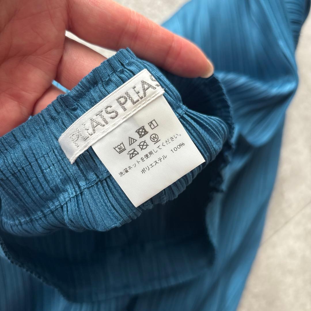 PLEATS PLEASE プリーツパンツ サイズ2 青緑