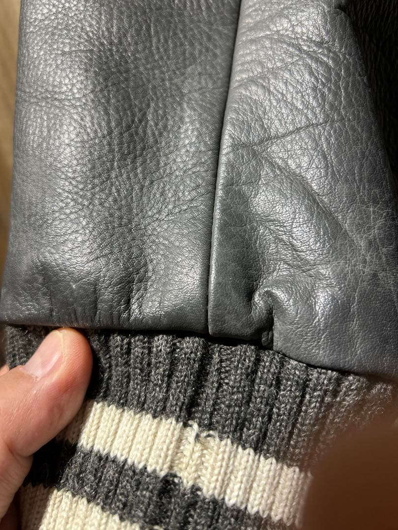 【BEAUTY & YOUTH スタジャン XL グレー】