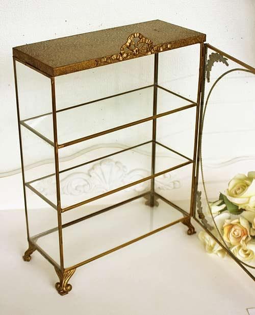 ショーケース キャビネット 飾り棚 アンティーク 84305CT-GD