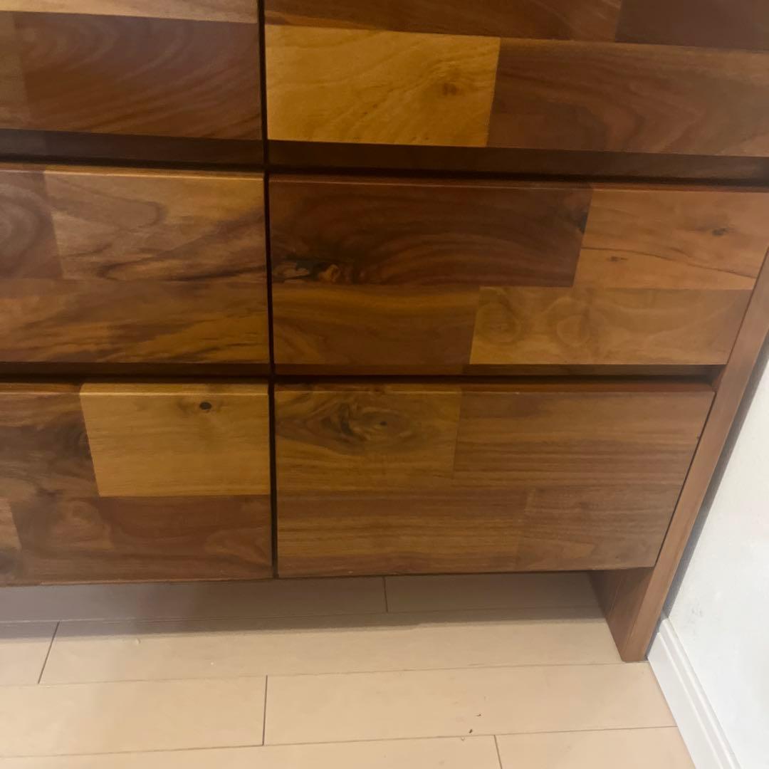 チェスト　棚　タンス　箪笥　男前　モザイク　モザイク柄　天然木　食器棚