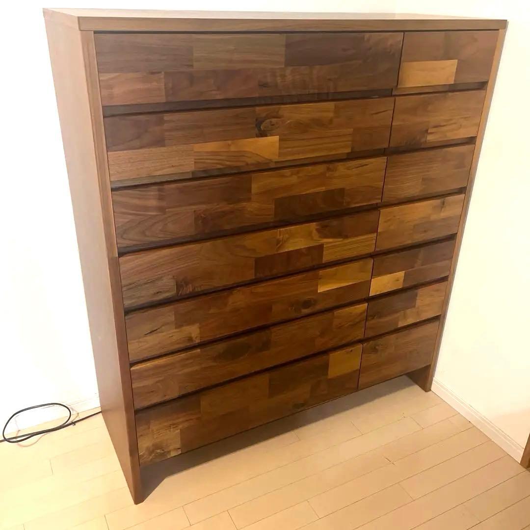 チェスト　棚　タンス　箪笥　男前　モザイク　モザイク柄　天然木　食器棚