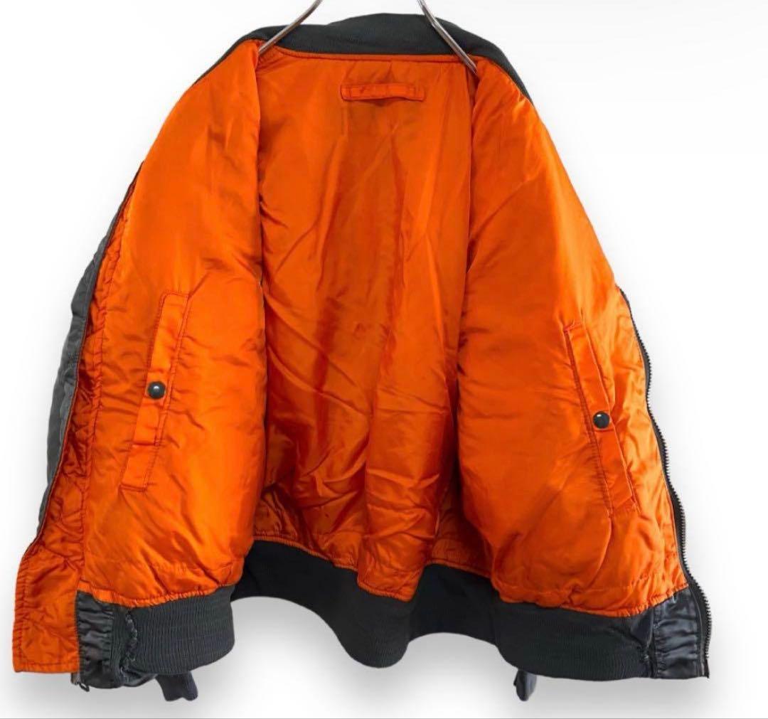 あおば着用ALPHA Lアメリカ古着USA製 MA-1中綿フライトジャケット