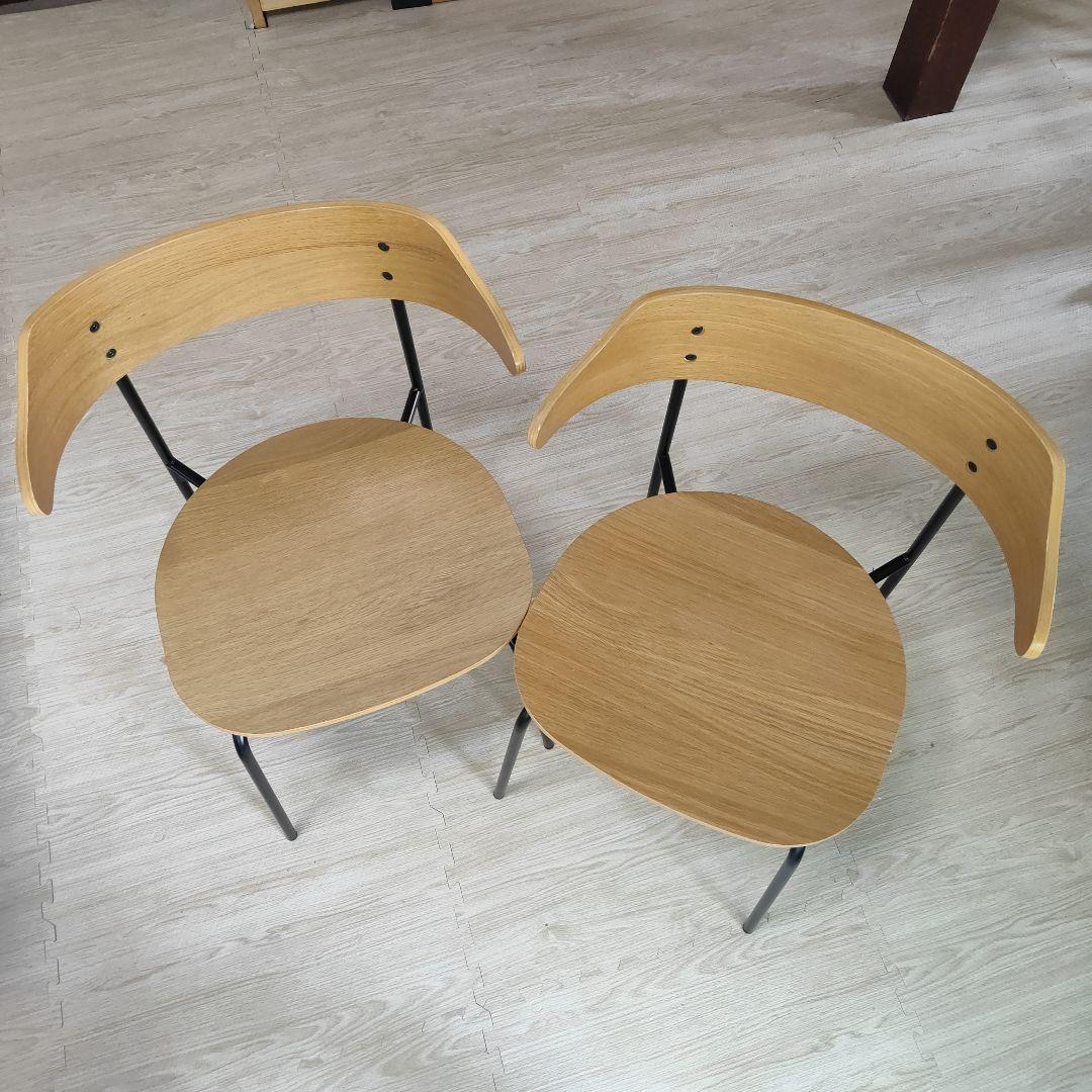 関家具 KAPELL カペルⅡ　板座 2脚セット　アイアン　ダイニングチェア