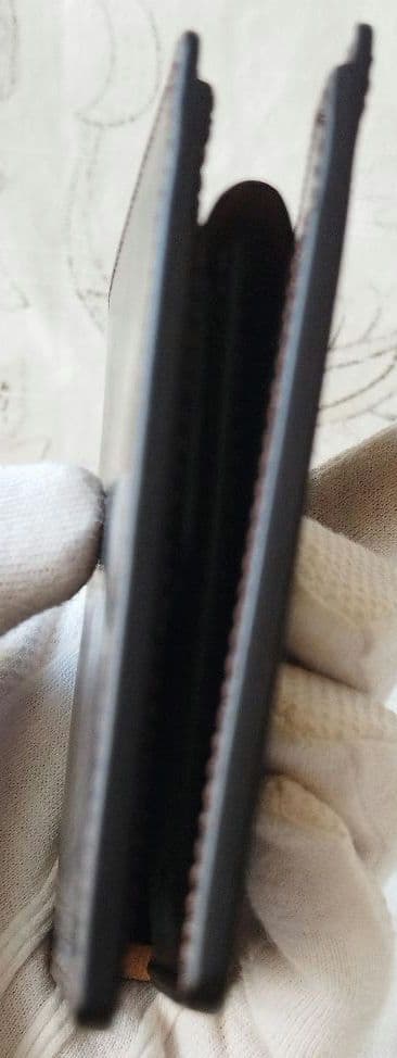 【新品未使用】塩原レザー 二つ折り財布 小銭入れ付き ブライドルレザー チョコ