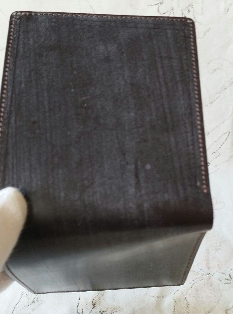 【新品未使用】塩原レザー 二つ折り財布 小銭入れ付き ブライドルレザー チョコ