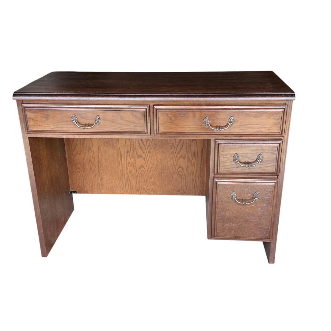 HR661 【 希少 QUEENS LIFE】 domani カリモク片袖デスク