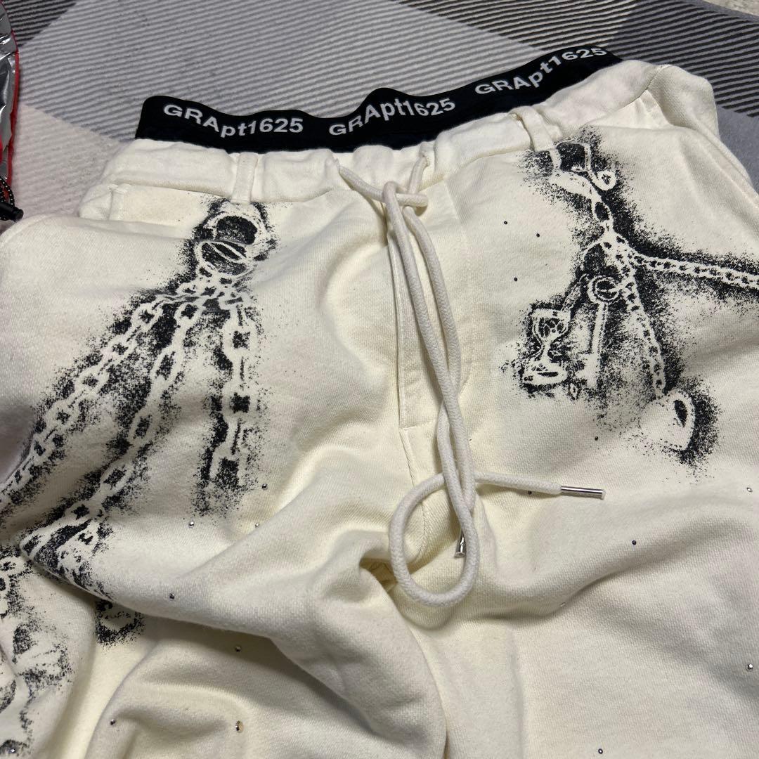 訳ありGRANCYグランシー　ラインストーンデザインレイヤードスウェットパンツ