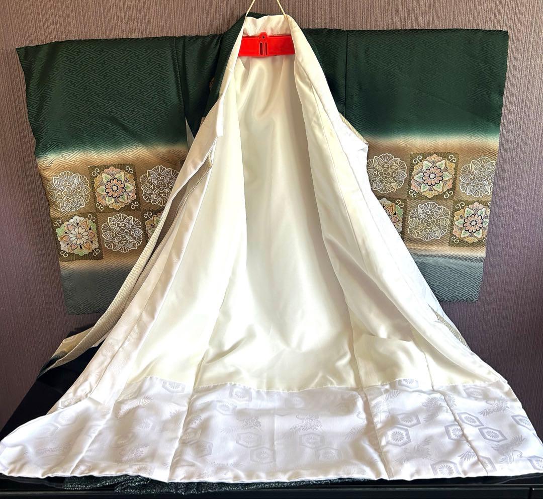 高級お宮参り着 男の子　日本製「鷹と龍」模様　産着 初着　絹