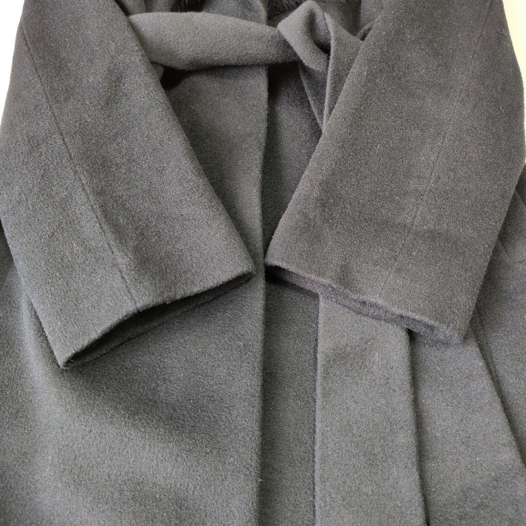 ピンキーアンドダイアン ロングコート ベルテッド フォックス カシミヤ混 38