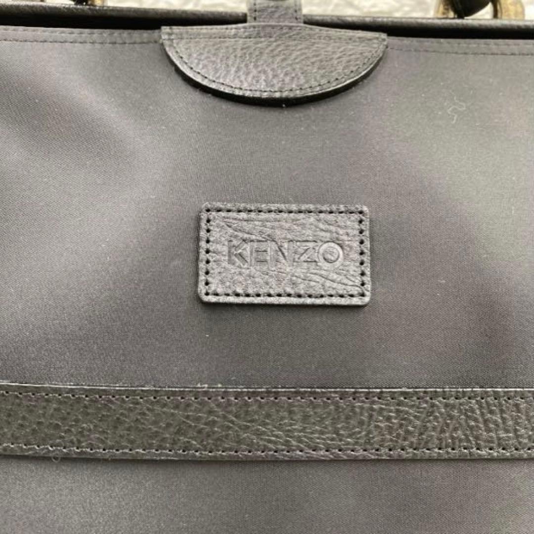 KENZO❗️旅行バッグ大容量ショルダー付きブラックナイロンレザー