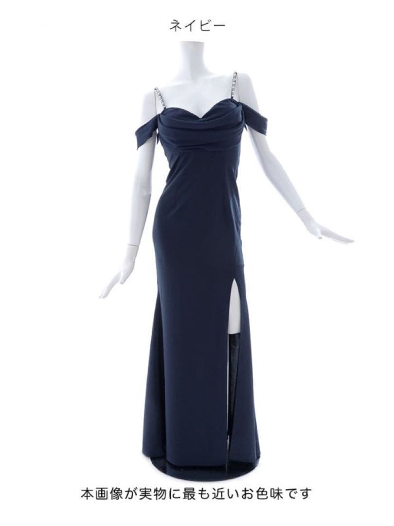 新品　JEWELS シフォンロングドレス オフショル