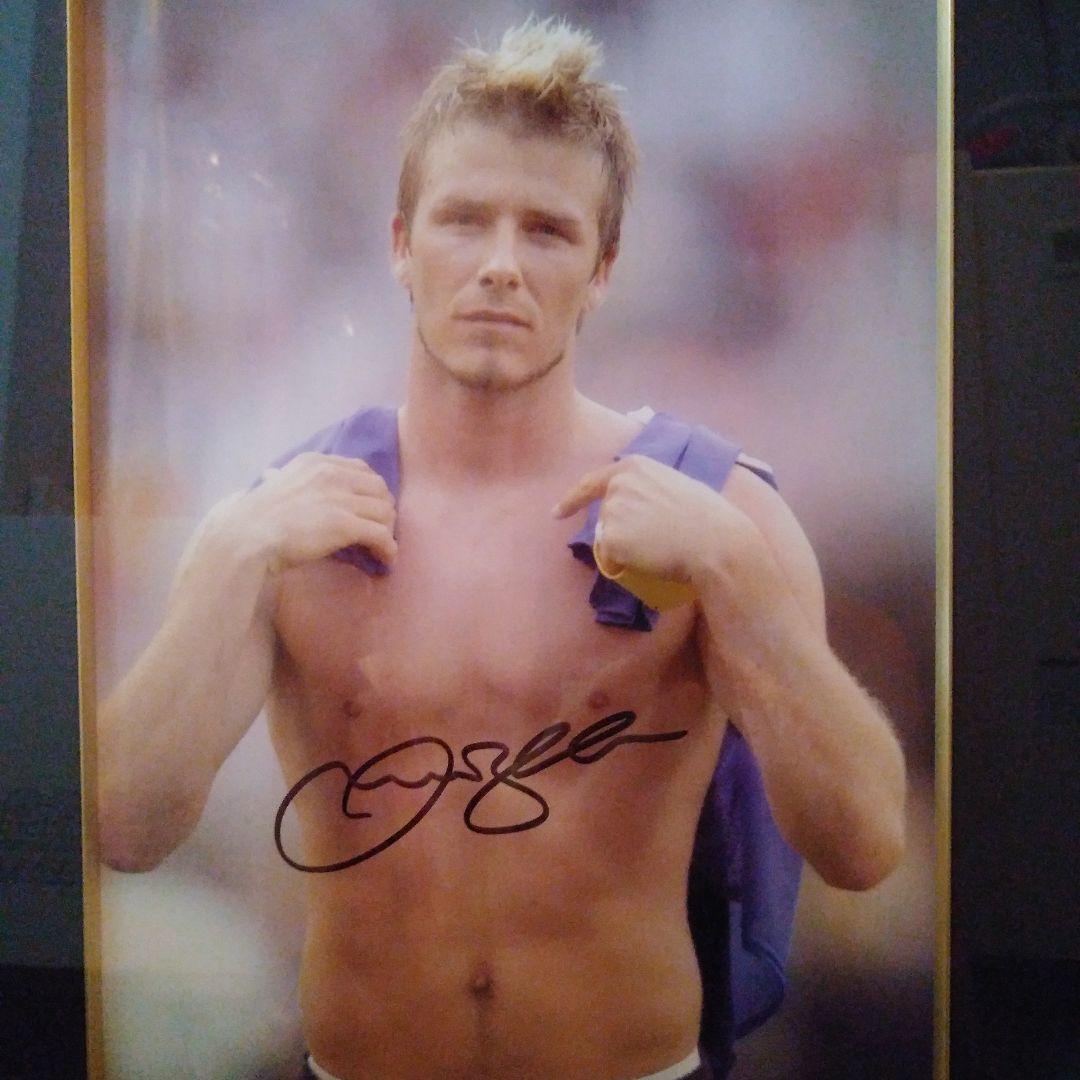 デビッド・ベッカム サイン入り写真 フレーム付き