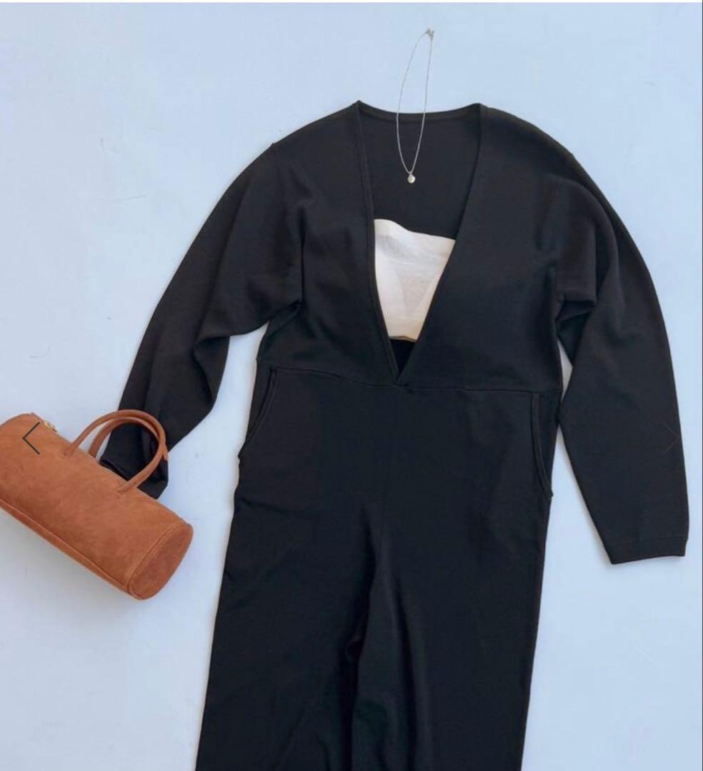 EDIT.FOR LULU abc ニットオールインワン　ブラック