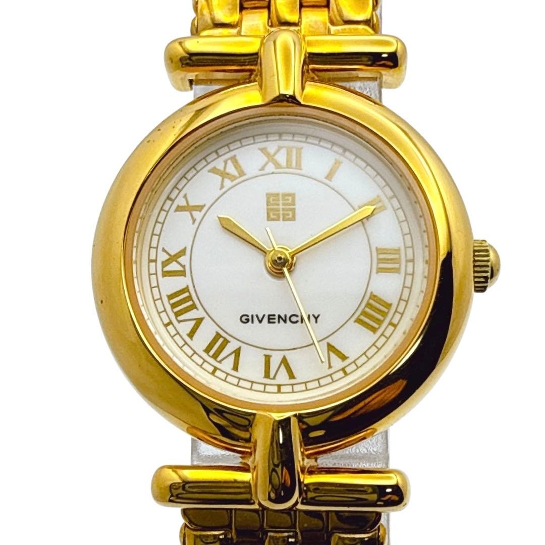 新品電池★ジバンシー 4Gロゴ クォーツ 腕時計 ゴールド アラビア数字 箱付属