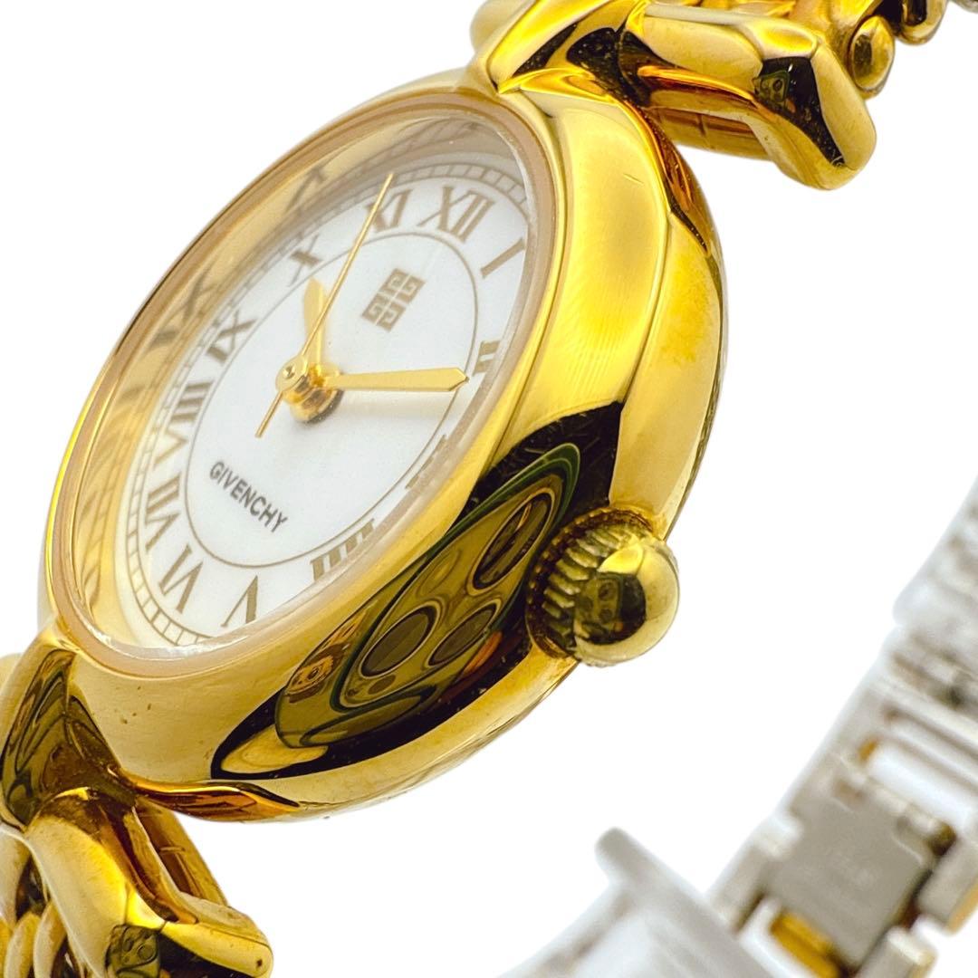 新品電池★ジバンシー 4Gロゴ クォーツ 腕時計 ゴールド アラビア数字 箱付属