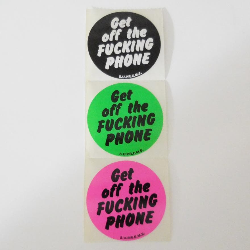 Supreme Get off the Fucking Phoneステッカー3枚