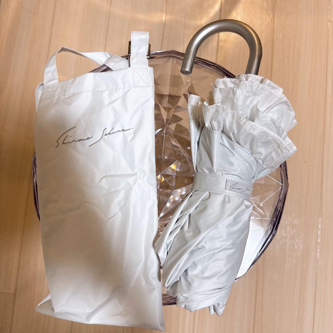 シロノサクラ。折りたたみ日傘 風鈴草　ホワイト