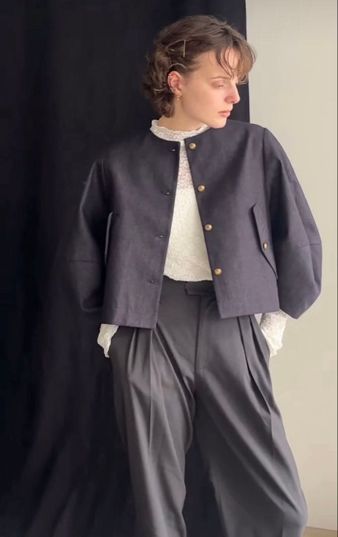 美品トレフルプラスワンデニムジャケット.スワンカーディガン