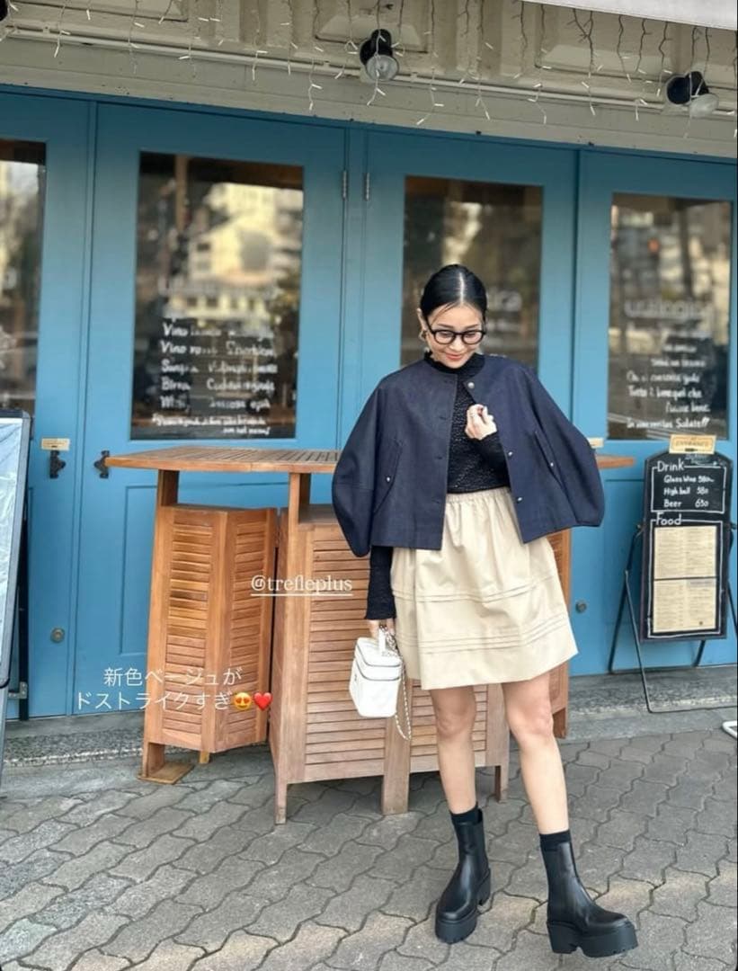 美品トレフルプラスワンデニムジャケット.スワンカーディガン