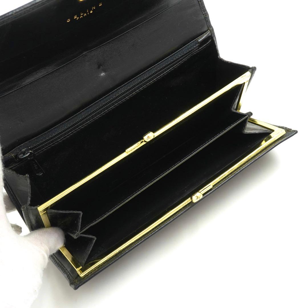 ✨未使用に近い✨　CELINE 長財布　マカダム　トリオンフ　がま口　折り財布