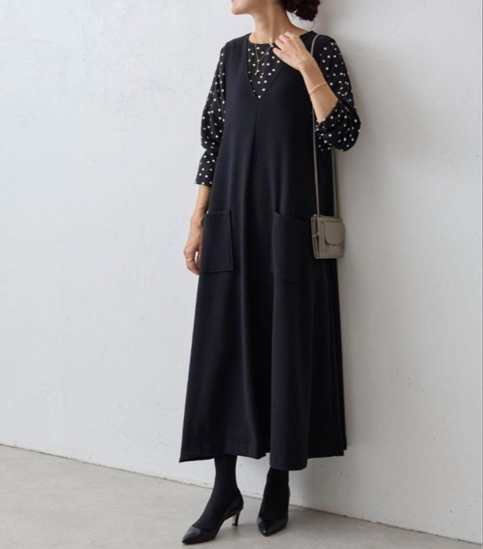 【美品】BEARDSLEY ブークレダンボールワンピース　ブラック　サイズ0