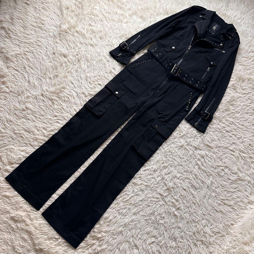 美品　ブラックピースナウ　BPN つなぎ　オーバーオール　スタッズ　y2k 黒