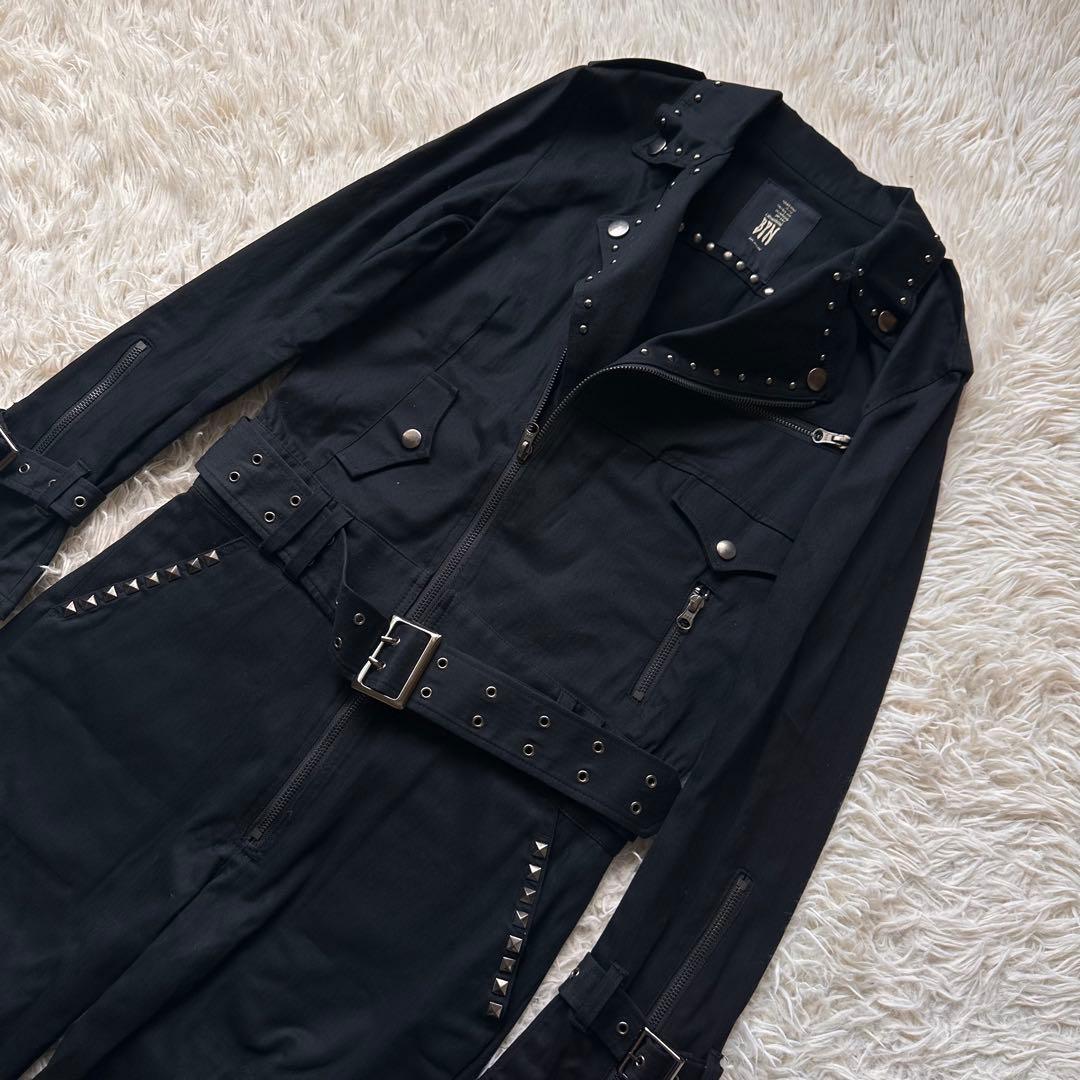 美品　ブラックピースナウ　BPN つなぎ　オーバーオール　スタッズ　y2k 黒