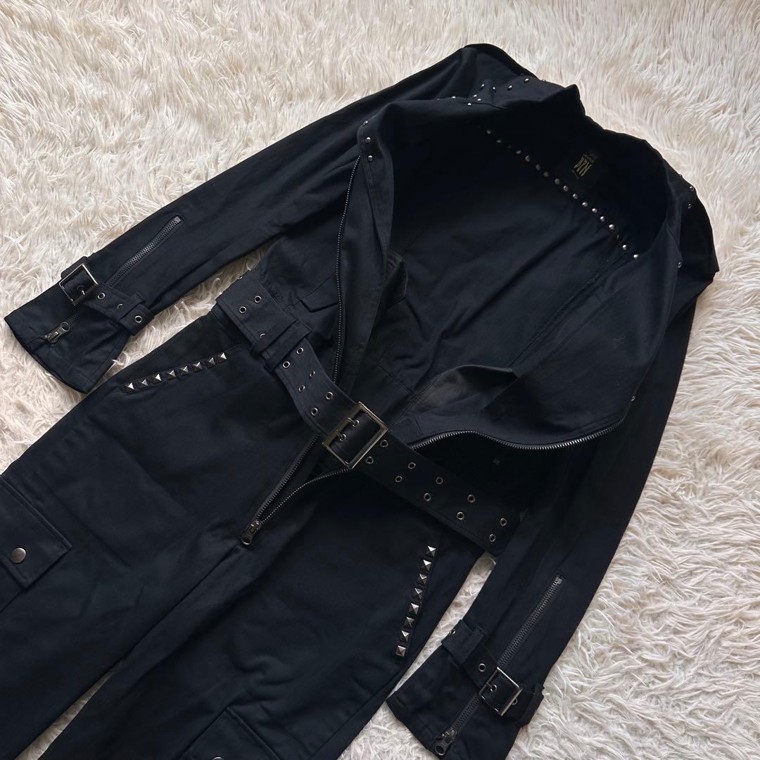 美品　ブラックピースナウ　BPN つなぎ　オーバーオール　スタッズ　y2k 黒