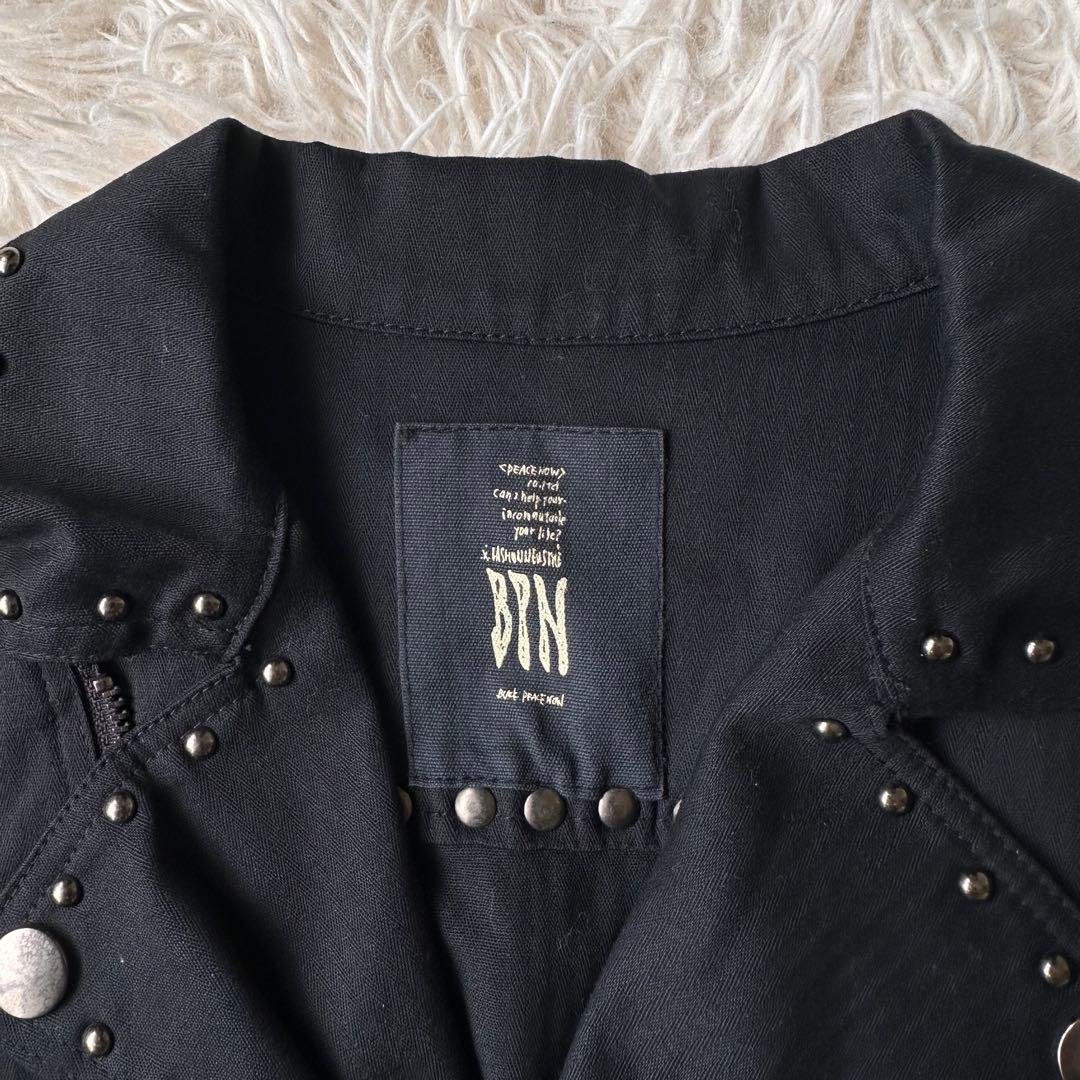 美品　ブラックピースナウ　BPN つなぎ　オーバーオール　スタッズ　y2k 黒