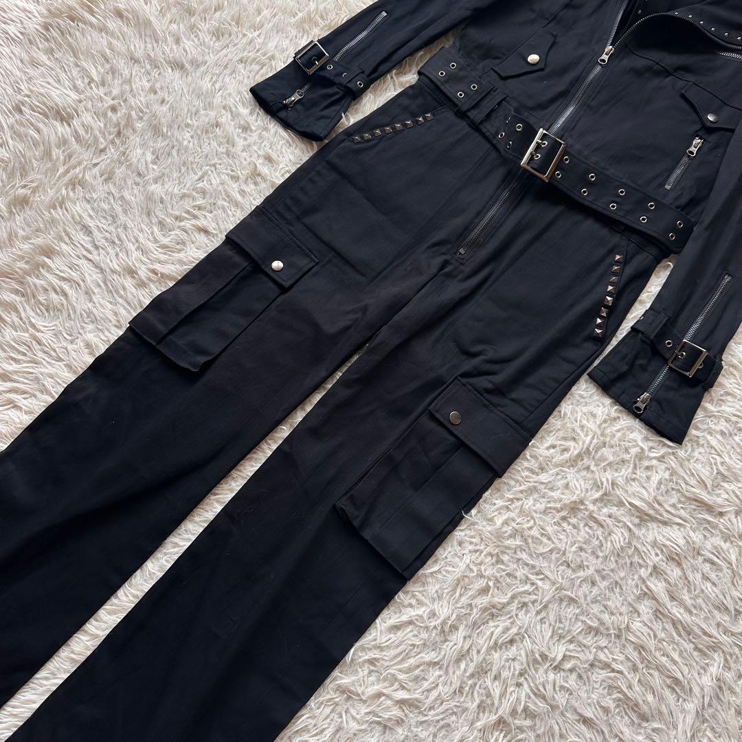 美品　ブラックピースナウ　BPN つなぎ　オーバーオール　スタッズ　y2k 黒