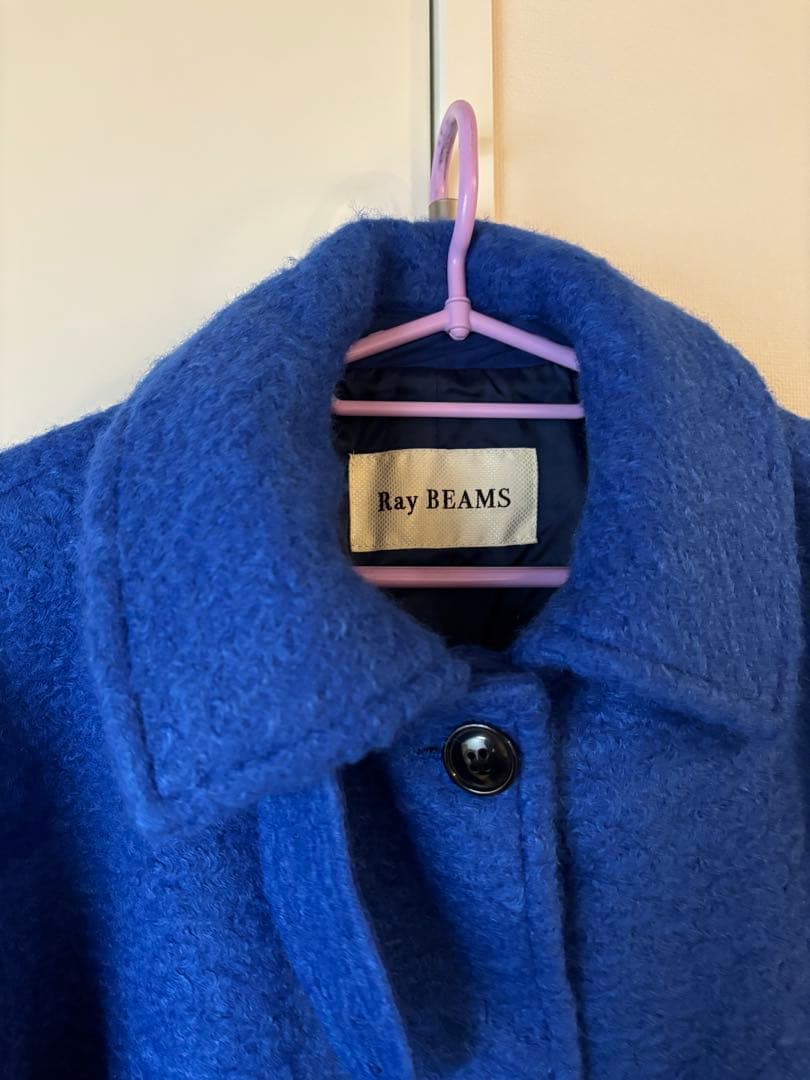 美品▲Ray BEAMS / ループ シャギー ハーフ コート