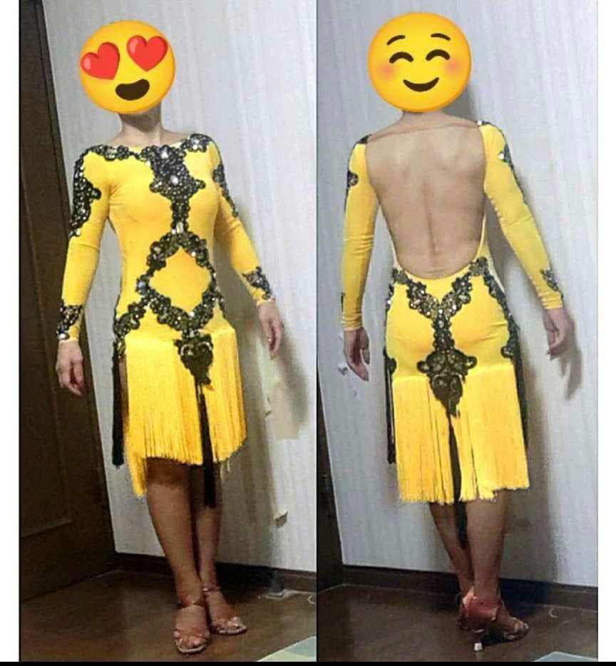 2月限定価格中古ラテンドレス(海外製) Sサイズ モデル身長145cm