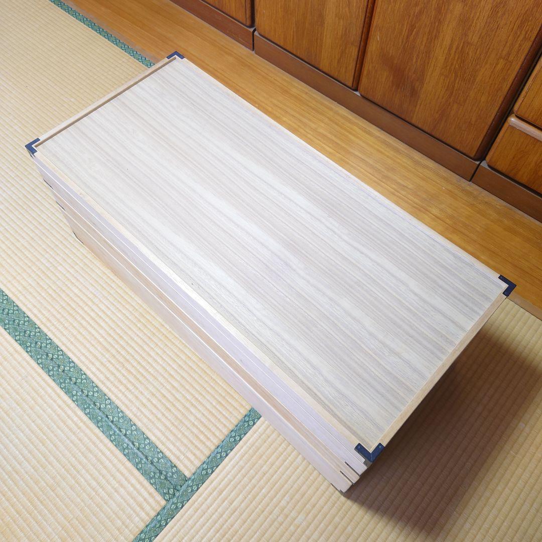 【美品】桐箱3段　蓋付き桐ケース　着物 衣装箱 収納ケース 和家具