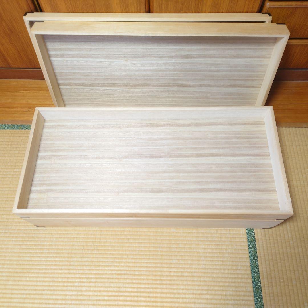 【美品】桐箱3段　蓋付き桐ケース　着物 衣装箱 収納ケース 和家具