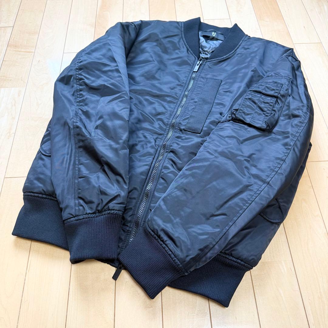 【極美品】+J プラスジェイ MA1 ダウンジャケット ハイブリッド ブラック