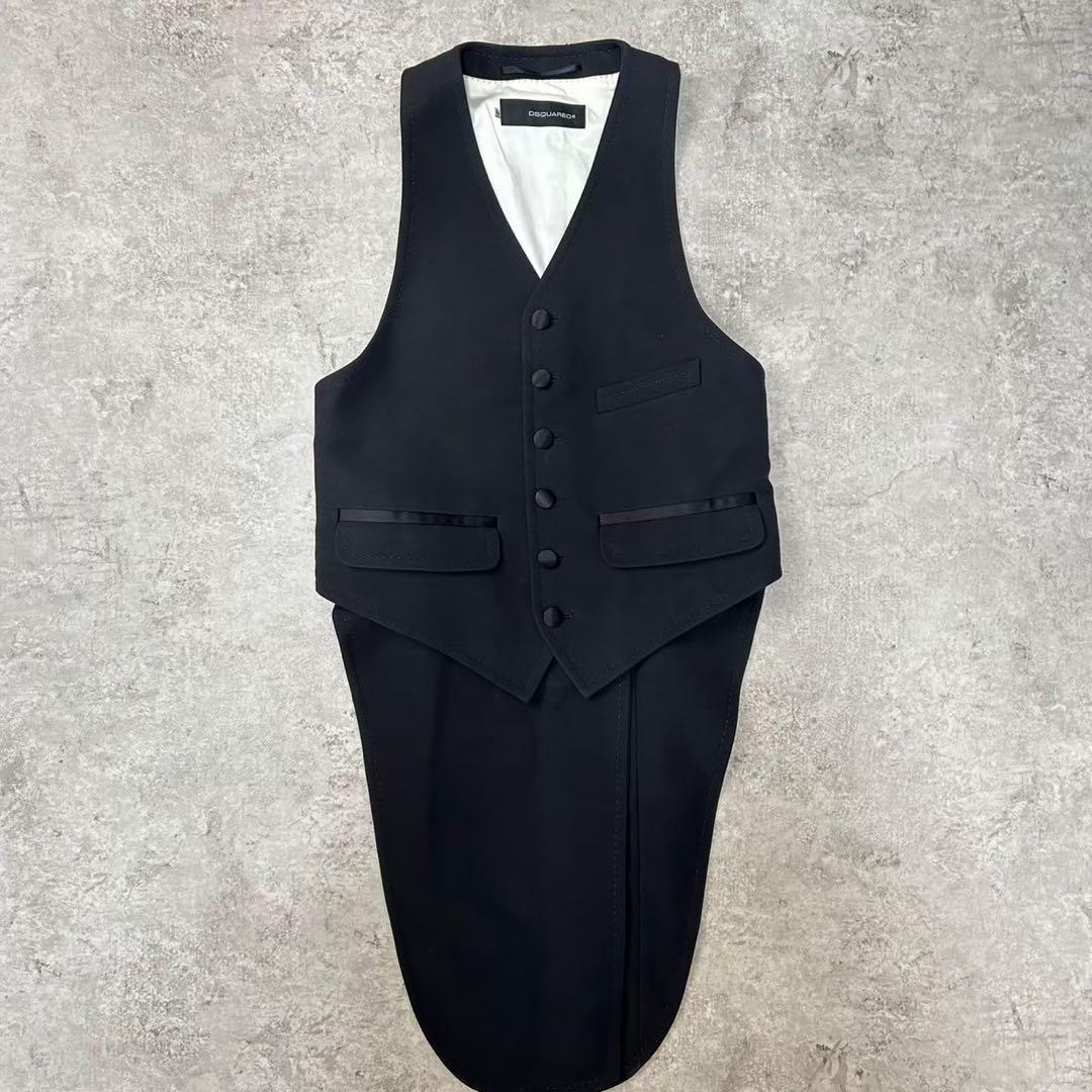 dsquared2 ロング ベスト タキシード ジレ 燕尾 ここのえ期