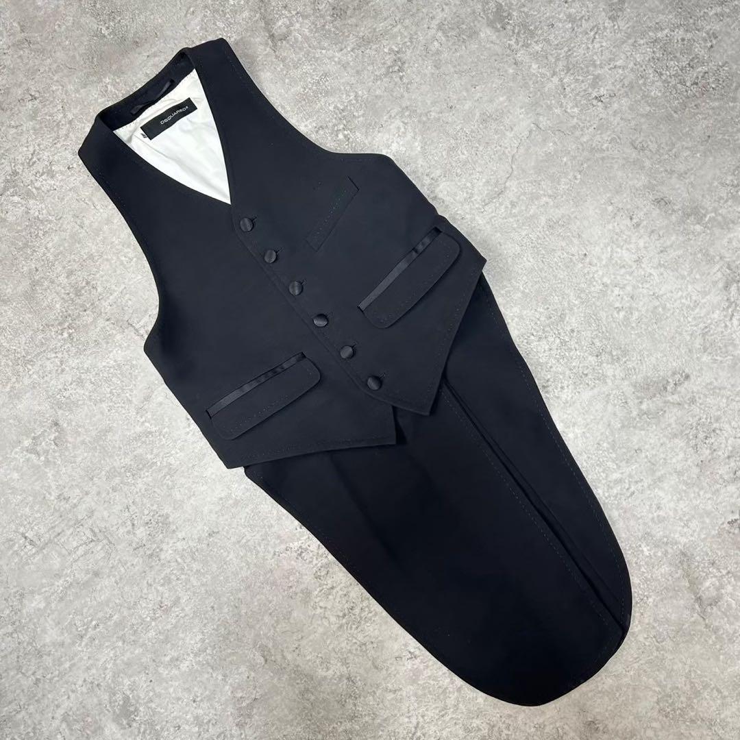 dsquared2 ロング ベスト タキシード ジレ 燕尾 ここのえ期