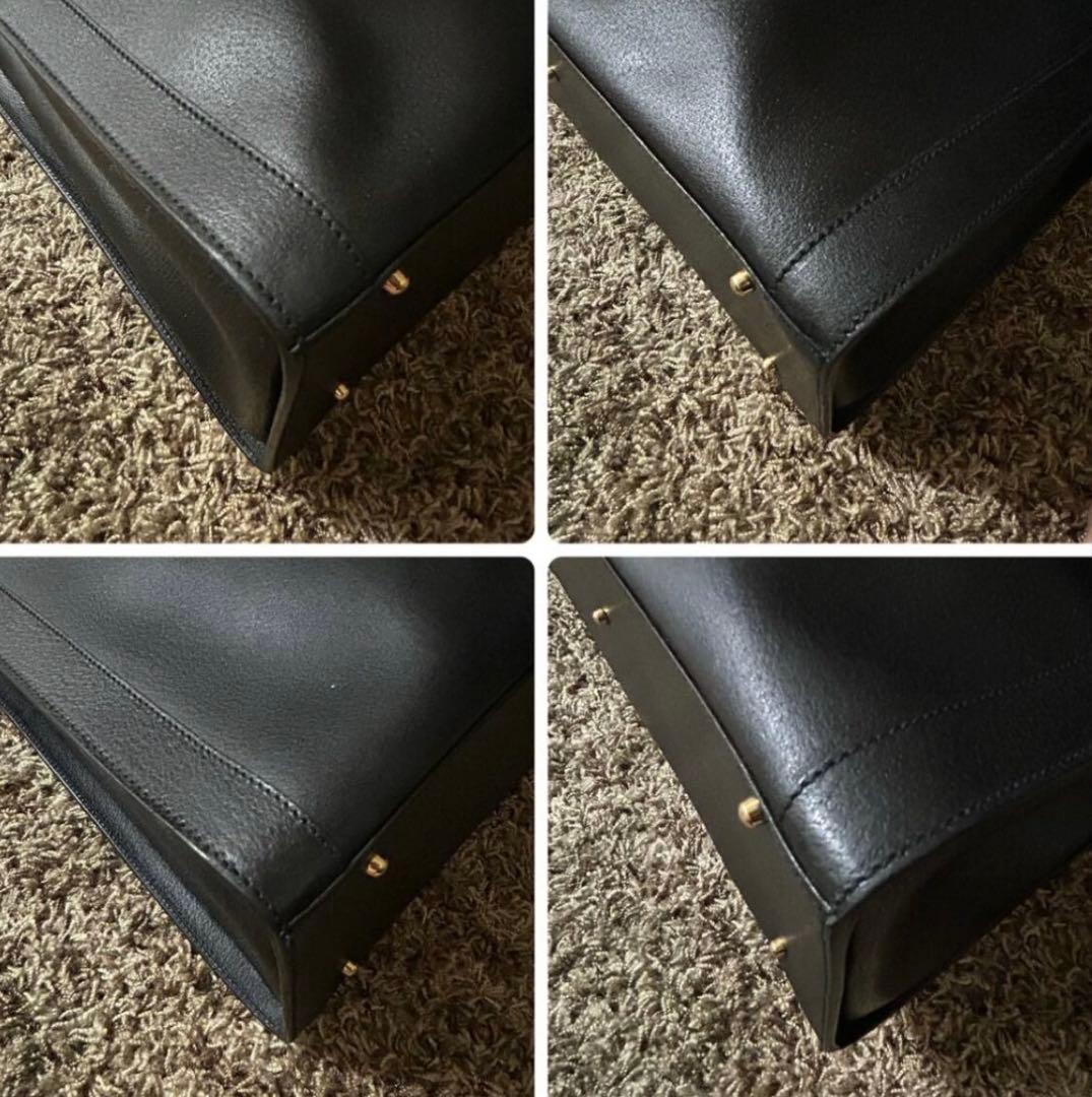 極美品グッチ GUCCI ハンドバッグ バンブー ダイアナ レザー ブラック