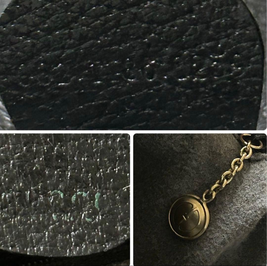 極美品グッチ GUCCI ハンドバッグ バンブー ダイアナ レザー ブラック