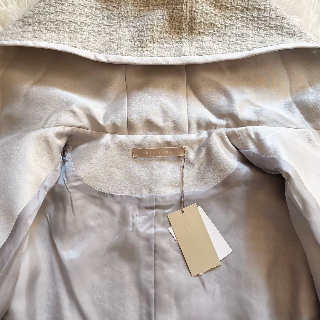 タグ付き✨ 25年モデル セオリーリュクス ツイード フーデッドブルゾン 38