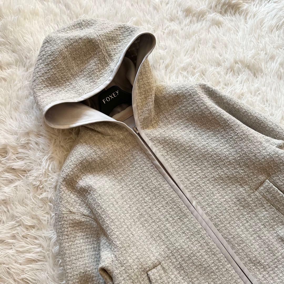 タグ付き✨ 25年モデル セオリーリュクス ツイード フーデッドブルゾン 38