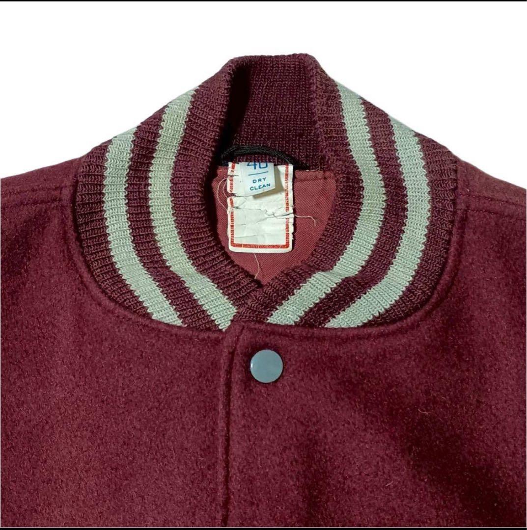 50s-60sBUTWIN スタジャン バーガンディ USA製 46 XL相当